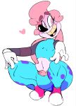  &lt;3 2018 bulge clown crouching girly humanoid male mrs.mayhem pubes simple_background smile solo thick_thighs vimhomeless white_background 