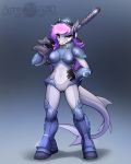  2016 5_fingers abluedeer anthro bodysuit breasts clothed clothing digital_media_(artwork) female fin fish hair marine pink_hair shark simple_background skinsuit smile solo starcraft tight_clothing video_games 