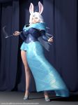  3d_(artwork) animal_humanoid big_breasts breasts cigarette clothing digital_media_(artwork) dress female footwear hair high_heels human humanoid idsaybucketsofart lagomorph mammal rabbit_humanoid shoes solo sponty voluptuous white_hair 