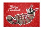 2018 anthro beautifulpanda20 belly christmas english_text holidays male mammal pandarita procyonid raccoon slightly_chubby solo text 