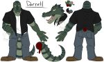  blood crocodile crocodilian darrell_landry glitch-fang male model_sheet reptile scalie tagme 
