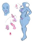  2018 alternate_species anthro anthrofied anus balls big_breasts big_lips big_thighs blue_skin blush breasts dickgirl digital_media_(artwork) erection female glans hi_res huge_breasts humanoid humanoid_penis intersex lips metalling monster monstrous_humanoid muscular not_furry nude penis pussy simple_background sketch solo tentacles thick_thighs wide_hips 