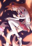  absurdres ahri animal_ears commentary detached_sleeves fox_ears fox_tail hair_ornament highres league_of_legends long_hair magical_girl miniskirt orange_hair pink_skirt purple_eyes skirt solo star star_guardian_ahri star_hair_ornament tail thighhighs white_legwear yunyunzhi 