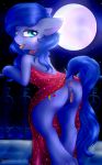  &lt;3 ... 2018 ? anthro apron blacktokokami blue_eyes blue_fur blue_hair blush butt clothing cutie_mark dialogue dock earth_pony english_text equine eyebrows eyebrows_visible_through_hair eyelashes fan_character female fur hair hi_res horse inviting looking_at_viewer looking_back mammal mostly_nude my_little_pony naked_apron pony portrait presenting presenting_hindquarters raised_tail shadow_blue_(cloppermania) simple_background solo standing talking_to_viewer text three-quarter_portrait watermark 