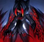  angry ann-jey black_fur canine clothing dark_background demon dog edgy emo female fur ghost gloves hell magic mammal mountain red_eyes short_tail solo spirit tight_clothing 