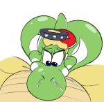  anthro bowser butt cum cum_from_nose cum_in_mouth cum_in_nose cum_inside duo female green_skin hand_on_head male mario_bros nintendo oral seii3 simple_background solo_focus spikes video_games white_background yoshi 