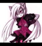  &lt;3 ann-jey anthro cat clothing cross cute dress feline female fur goth grey_fur jacket jewelry mammal necklace pink_eyes solo sonic_(series) 