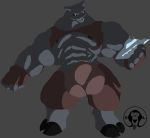  abs anthro biceps big_bulge big_pecs boat bovine bulge cloven_hooves feline hooves hybrid macro male mammal nipples pecs thick_arms thick_legs thick_neck unknown_species vehicle xatanlion 