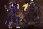  2017 2_toes 5_fingers anthro brown_hair clothed clothing digital_drawing_(artwork) digital_media_(artwork) duo gas_mask goo_transformation hair human hypnosis liquid_latex male mammal mask mind_control navel nearu-senpai open_mouth overwatch overweight pig porcine reaper_(overwatch) rubber shiny simple_background smile spiral spiral_eyes standing toes transformation video_games 