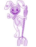  2017 2_toes 3_fingers anthro bunny_costume carrot clothed clothing costume digital_drawing_(artwork) digital_media_(artwork) easter fish fizz_(lol) food holidays hornbuckle lagomorph league_of_legends looking_at_viewer male mammal marine melee_weapon open_mouth polearm rabbit riot_games rubber shiny simple_background smile solo teeth toes trident vegetable video_games weapon white_background 