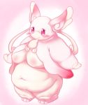  belly big_belly blush breasts deep_navel female mega_audino mega_evolution navel nintendo overweight pok&eacute;mon pok&eacute;mon_(species) radiowave solo standing video_games 