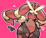  &lt;3 ambiguous_gender anthro blush fukenzenfuni mega_evolution mega_lopunny nintendo pok&eacute;mon pok&eacute;mon_(species) simple_background video_games 