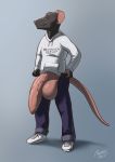  2018 anthro balls big_balls big_penis clothed clothing flaccid foreskin fully_clothed gnash_(character) grin hoodie huge_penis humanoid_penis hyper hyper_penis looking_at_viewer male mammal penis pulsar rat rodent shaded smile solo standing tagme uncut 