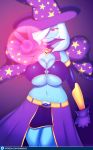  2018 3mangos anthro anthrofied armwear big_breasts breasts cape cleavage clothed clothing elbow_gloves equine female friendship_is_magic gloves hat horse magic mammal my_little_pony navel pony skirt solo trixie_(mlp) under_boob wizard_hat 