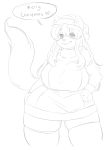  anthro big_breasts breasts canine christmas clothed clothing cuddlesong female hat holidays looking_at_viewer mammal monochrome santa_hat slightly_chubby smile solo standing thick_thighs thigh_gap 