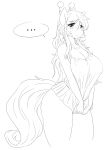  ... anime_eyes anthro big_breasts blush breasts clothed clothing cuddlesong equine female greyscale horse looking_at_viewer mammal monochrome nipple_bulge solo thick_thighs 