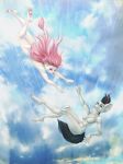  2018 5_fingers anthro breasts chikachi digital_media_(artwork) duo falling feline female hair mammal nipples nude p-v-s pink_eyes pink_hair sky 