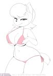  3mangos anthro big_breasts bikini breasts chipmunk clothed clothing female hair hi_res huge_breasts looking_at_viewer mammal monochrome navel nipple_bulge rodent sally_acorn short_hair smile solo sonic_(series) swimsuit 
