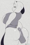  3mangos big_breasts big_butt boss_monster breasts butt caprine clothed clothing disembodied_penis female goat horn hot_dogging huge_breasts humanoid_penis long_ears male male/female mammal monochrome penis solo_focus toriel undertale video_games 