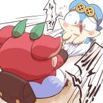  ?! anthro blush chocolanshare clothed clothing cocotama dialogue duo himitsu_no_cocotama japanese_text nettsuu oshaki rear_view sweat text vein 