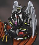  2018 anthro armor biker blanch clothing darkdragon23 dragon eglan gear groin invalid_tag male male/male moro motorcycle musk sniffing suit vehicle wings 