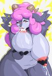  2018 3_fingers absa absurd_res anthro areola big_breasts big_nipples blush breast_milking breast_suck breastfeeding breasts caprine female goat hair hi_res huge_breasts juzztie lactating lightning long_hair mammal milk nipple_suck nipples nude one_eye_closed pink_hair portrait pussy rivals_of_aether solo sucking three-quarter_portrait video_games voluptuous wink yellow_eyes 