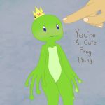  abonzabay amphibian blue_eyes blush crown cute finger_pointing frog invalid_tag not_human outlines princess royalty shiny_eyes standing thick_legs thick_thighs 