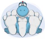 2018 3_toes ambiguous_gender barefoot featureless_crotch feet foot_focus hi_res hindpaw mario_bros nintendo nude paws soles solo sweetprofit toes video_games yoshi 
