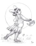  2018 anthro basket breasts butt_pose claws clothing dress easter easter_bunny egg female flinters fur hair half-closed_eyes holidays lagomorph looking_back mammal rabbit rear_view solo toe_claws 