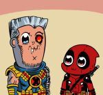  :3 animated animated_gif bkub_(style) cable_(marvel) deadpool deadpool_2 ei_ei_okotta? hungyu marvel multiple_boys parody poptepipic saliva style_parody x-men 