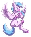  2018 avian beak blue_hair digital_media_(artwork) eyelashes feathered_wings feathers female fizzy-dog friendship_is_magic hair hippogryph hooves jewelry multicolored_hair multicolored_tail my_little_pony necklace open_mouth purple_eyes silverstream_(mlp) simple_background smile solo two_tone_hair white_background wings 