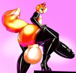  2018 anthro balls big_balls big_penis boots canine clothing footwear fox girly huge_penis hyper hyper_penis male mammal penis precum quote_(quotefox) quotefox rubber 