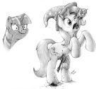  2018 black_and_white equine feral friendship_is_magic gore horn horse mammal monochrome my_little_pony pencil_(artwork) pony simple_background stallionslaughter traditional_media_(artwork) trixie_(mlp) twilight_sparkle_(mlp) unicorn 