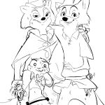  &quot;honest&quot;_john_foulfellow 2018 anthro arm_around_shoulders bag belt black_and_white bulletproof_vest canine cape clothed clothing dipstick_ears disney english_text female fox group hat holding_object jewelry judy_hopps lagomorph looking_at_viewer male mammal money_bag monochrome motion_lines necklace pinocchio police_uniform rabbit replytoanons robin_hood robin_hood_(disney) simple_background smile sound_effects standing sweat sweatdrop text top_hat uniform utility_belt v_sign white_background wrist_grab zootopia 