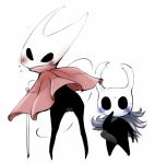  2017 armor black_body blush cape censor_bar censored clothing doneru duo empty_eyes erection female helmet hollow_knight horn hornet_(hollow_knight) humanoid male mostly_nude penis protagonist_(hollow_knight) pussy simple_background toony video_games white_background 