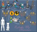  2018 4_fingers 4_toes absurd_res anthro balloon bell blue_background blue_hair butt cat clothed clothing costume digital_drawing_(artwork) digital_media_(artwork) eyes_closed feline fur grey_fur hair hat hi_res humanoid jester long_tail makeup male mammal markings model_sheet multiple_poses nude open_mouth pawpads pink_pawpads pose radasus shorts simple_background smile solo striped_fur stripes sylvester_merrimen teeth text toes tongue tongue_out yellow_eyes yellow_sclera 