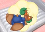  big_thighs blush camel_toe clothing female nintendo pok&eacute;mon pok&eacute;mon_(species) purabbit solo swimsuit video_games whimsicott 