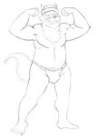  anthro beard clothing facial_hair fundoshi hat japanese_clothing male muscular muscular_male mustache sketch thegreatmatsutzu underwear 