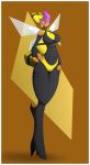  anthro arthropod bee big_breasts big_eyes breasts clothing digital_media_(artwork) female insect insect_wings isabelle_(r-mk) looking_at_viewer nintendo pok&eacute;mon pok&eacute;mon_(species) purple_eyes r-mk simple_background solo standing thick_thighs vespiquen video_games wings 