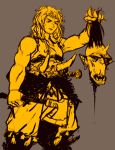  1girl arthur_asa barbarian biceps decapitation demon diablo_3 muscle muscular_female original sketch yellow 