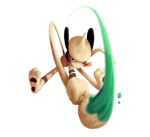  commentary creature full_body gen_2_pokemon jumping paint pokemon pokemon_(creature) simple_background smeargle solo tongue tongue_out vaughn_pinpin white_background 