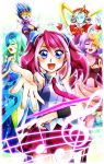  aria_the_melodious_diva artist_request baton blue_eyes blue_skin breasts canon_the_melodious_diva dress duel_disk duel_monster goggles goggles_on_eyes green_hair hiiragi_yuzu long_hair mozarta_the_melodious_maestra multiple_girls necktie pink_hair pink_skin purple_hair silver_skin skirt smile sonata_the_melodious_diva thighhighs twintails yellow_skin yuu-gi-ou yuu-gi-ou_arc-v 