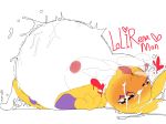  &lt;3 after_sex anthro belly big_belly big_breasts blush breasts breath cum cum_inflation cum_leaking cum_on_face cum_on_stomach digimon female huge_breasts hyper hyper_belly inflation lying nipples nude on_back opqhlak renamon saliva solo tears tongue tongue_out 