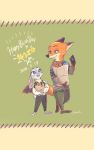  2018 anthro canine clothed clothing comic disney female fox fur hi_res judy_hopps lagomorph male mammal nick_wilde noko_ume rabbit simple_background text zootopia 