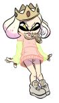  2018 beauty_mark bottomless cephalopod chain clothed clothing crown digital_media_(artwork) female hair hoodie inkling light_skin marine nintendo not_furry pearl_(splatoon) pink_hair pubes pussy ring simple_background smile solo splatoon splatoon_2 squid standing teasing teeth tentacle_hair tentacles terrible_the_drawfag tongue tongue_out video_games white_background yellow_eyes 