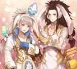  animal_ears blush brothers bunny_ears bunnysuit fire_emblem fire_emblem_heroes fire_emblem_if grey_hair jurge long_hair male_focus multiple_boys open_mouth ponytail ryouma_(fire_emblem_if) siblings simple_background takumi_(fire_emblem_if) 