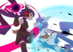  anthro aquatic_dragon black_nose boots breasts clothed clothing dragon duo epsyspectrus female fight footwear freedom_planet freedom_planet_2 gloves hair horn hybrid long_hair mammal purple_hair red_eyes sash_lilac video_games 