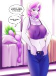  2015 anthro anthrofied big_breasts breasts clothing dialogue dragon dressing duo english_text equine female friendship_is_magic horn male mammal marik_azemus34 my_little_pony spike_(mlp) sweetie_belle_(mlp) text unicorn 