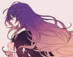  bandages black_hair choker collarbone long_hair mao_(expuella) simple_background solo tales_of_(series) tales_of_berseria torn_clothes velvet_crowe very_long_hair 