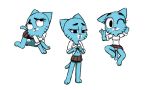  anthro cartoon_network cat clothed clothing feline female fur mammal mature_female mother naimeo navel nicole_watterson one_eye_closed panties parent simple_background teasing the_amazing_world_of_gumball underwear upskirt white_background wink 